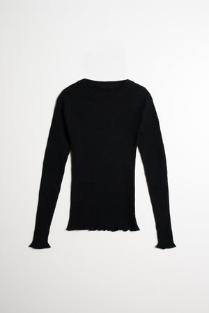 MERINO Fitted Rib Sweater - Black
