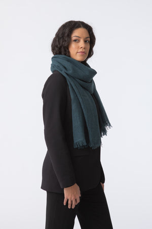 DINADI Merino Woven Scarf - Dragonfly Green