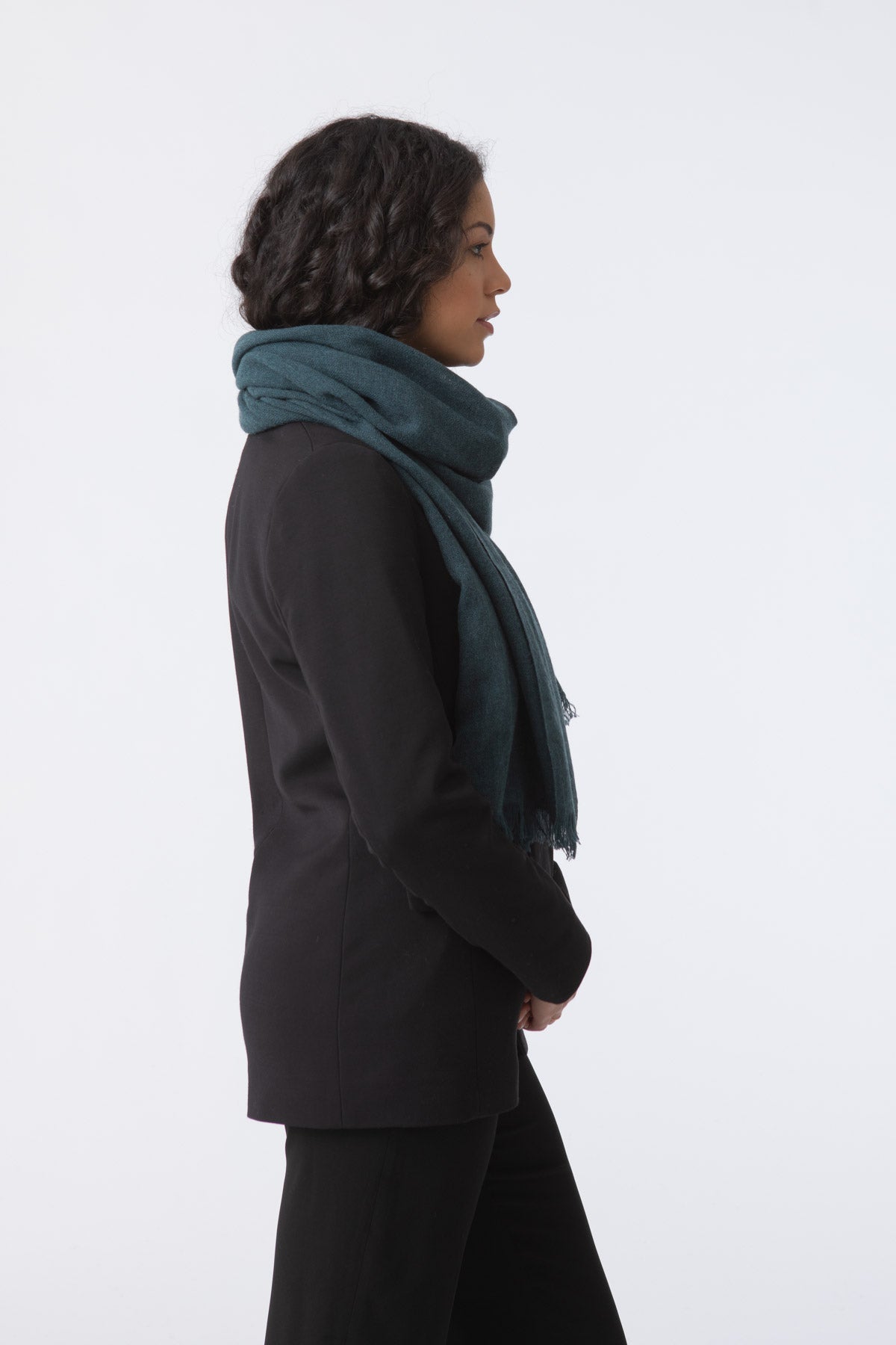 DINADI Merino Woven Scarf - Dragonfly Green