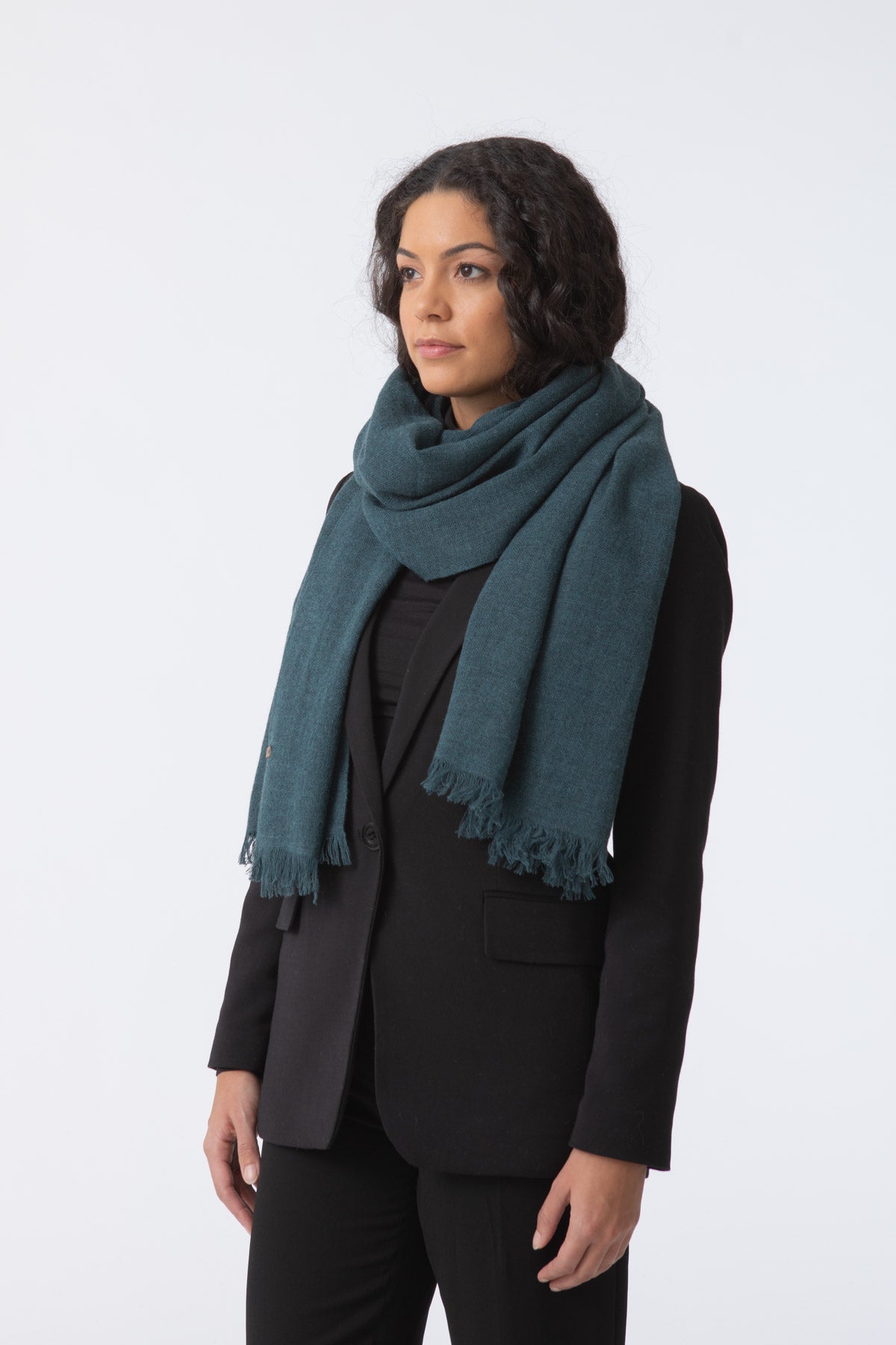 DINADI Merino Woven Scarf - Dragonfly Green