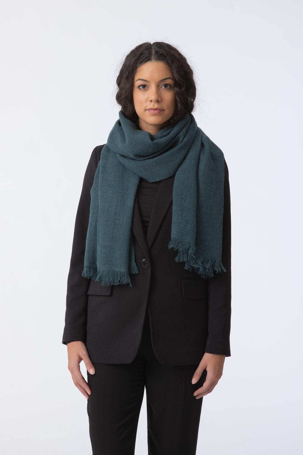 DINADI Merino Woven Scarf - Dragonfly Green