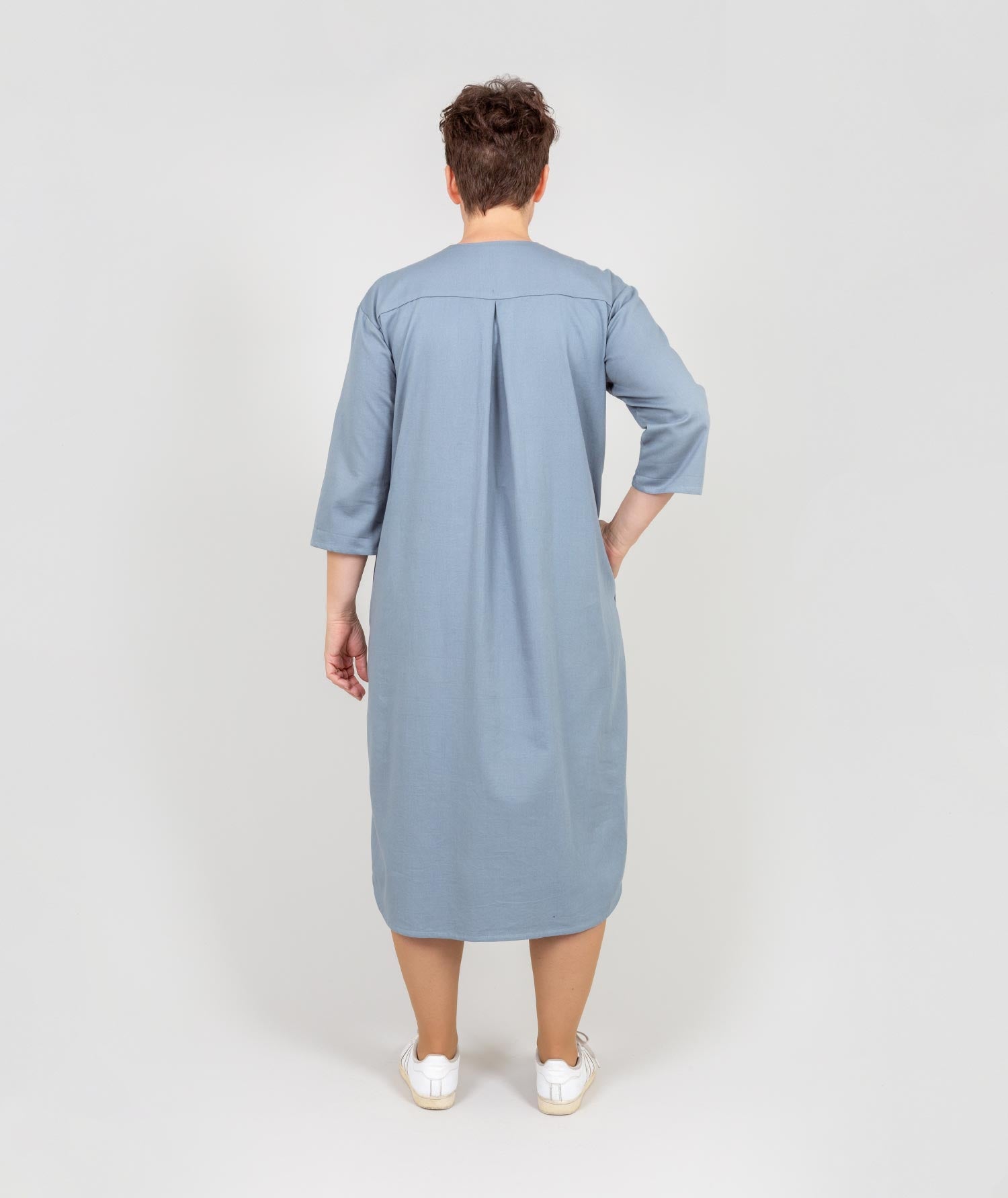 Long Shirt Dress - Grey